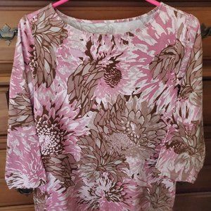 APPLESEED'S "STAIN GLASS" FLORAL PRINT TOP